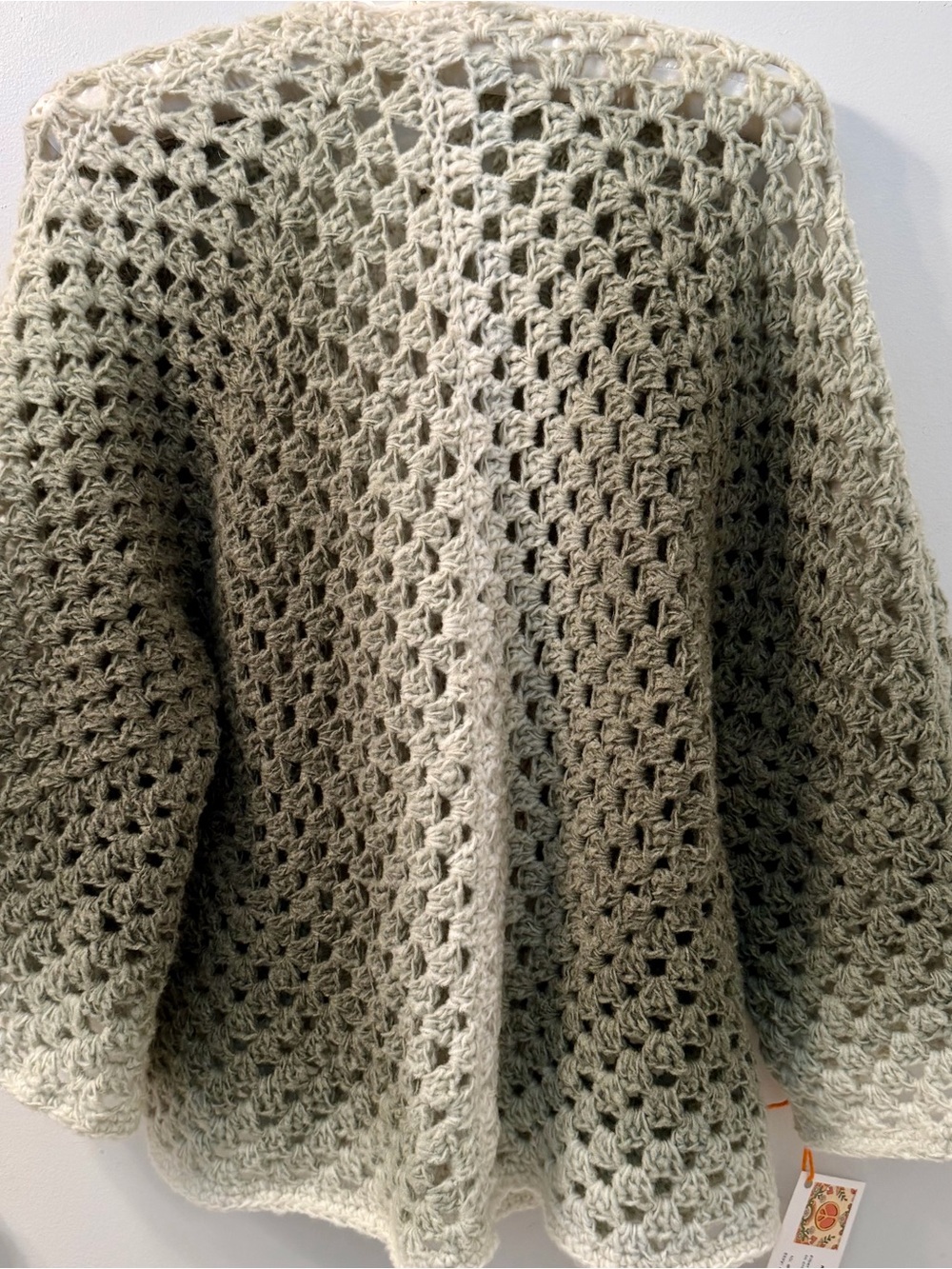 NWT Handmade Asparagus Ombre Granny Kimono Cardi. Size M/L - Picture 2 of 5
